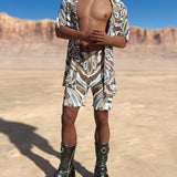 Mecha Vortex Male Half Robe Set