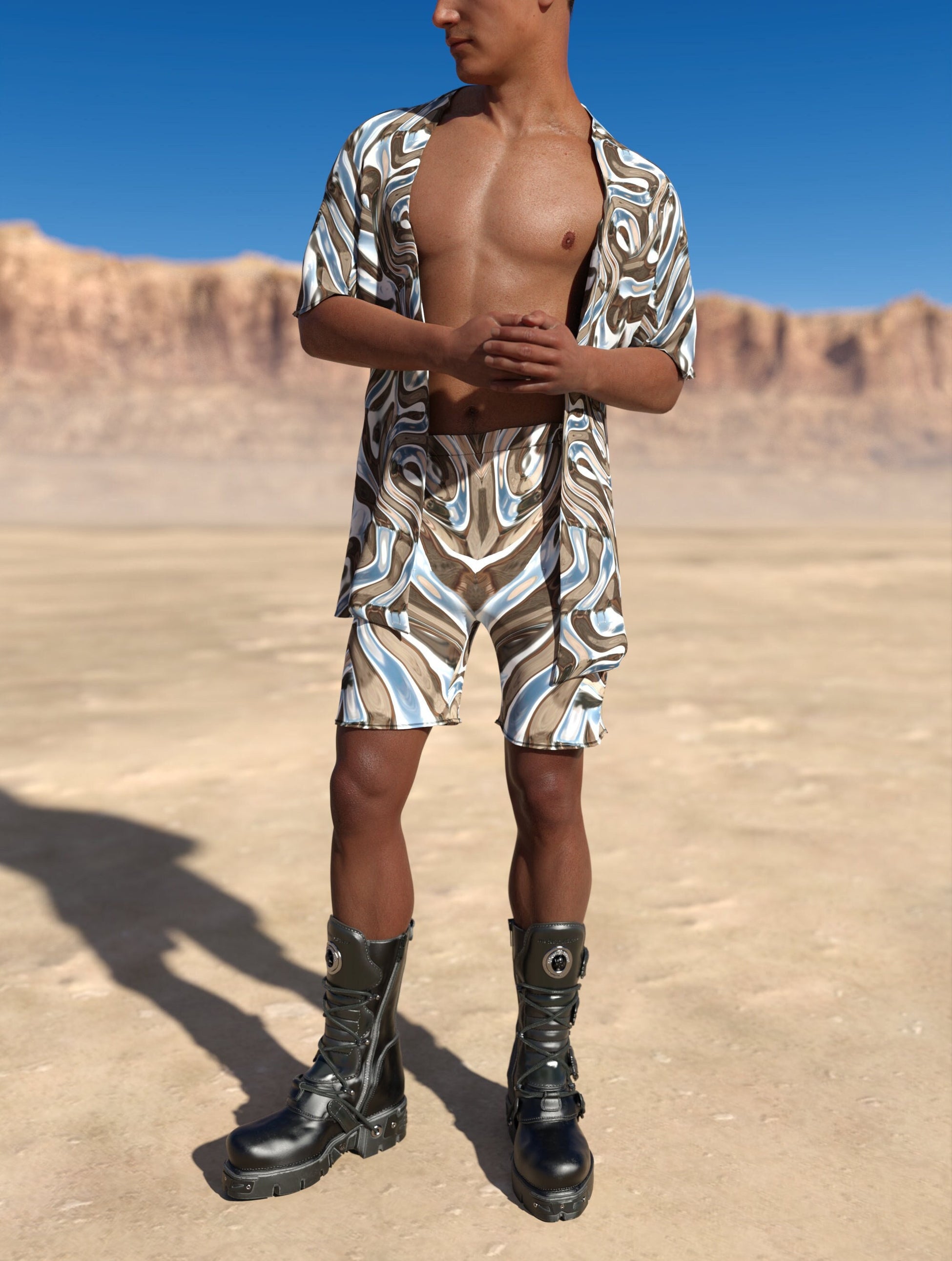 Mecha Vortex Male Half Robe Set 2