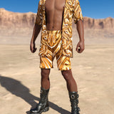 Mecha Vortex Gold Male Half Robe