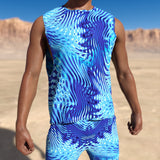 Agresly Blue Male Muscle Top