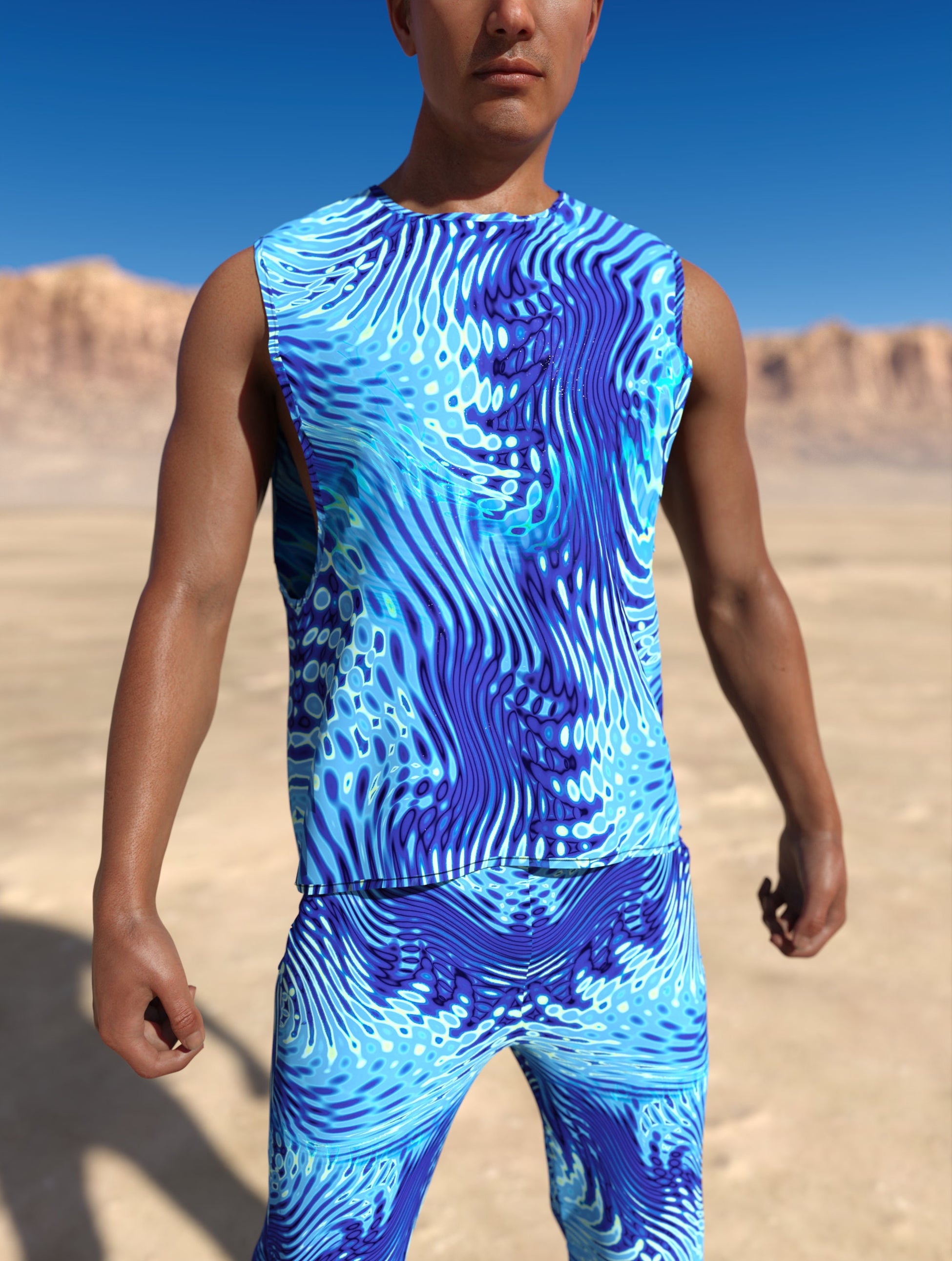 Agresly Blue Male Muscle Top 1