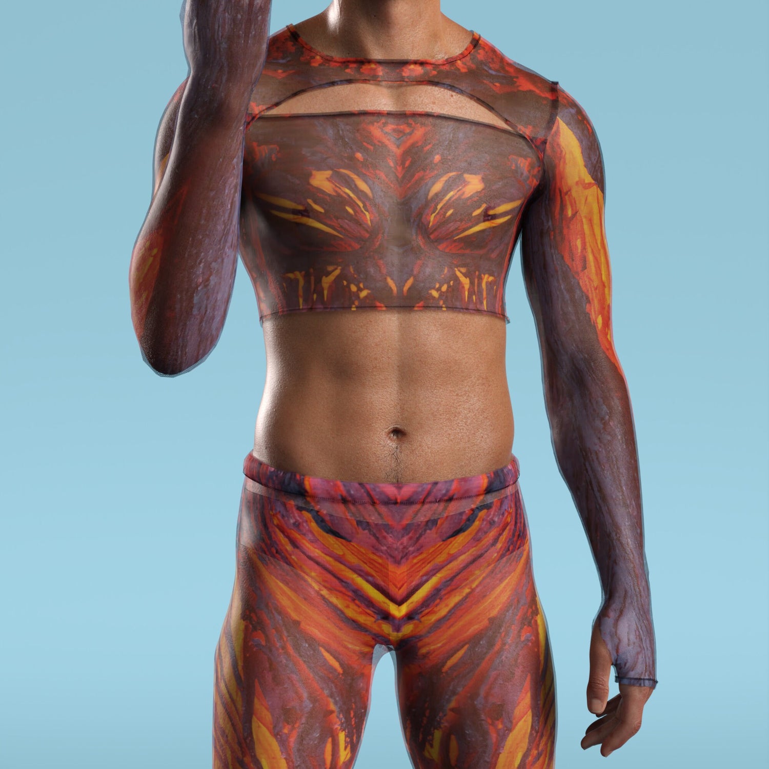 Men Phoenix Mesh Male Cutout Set