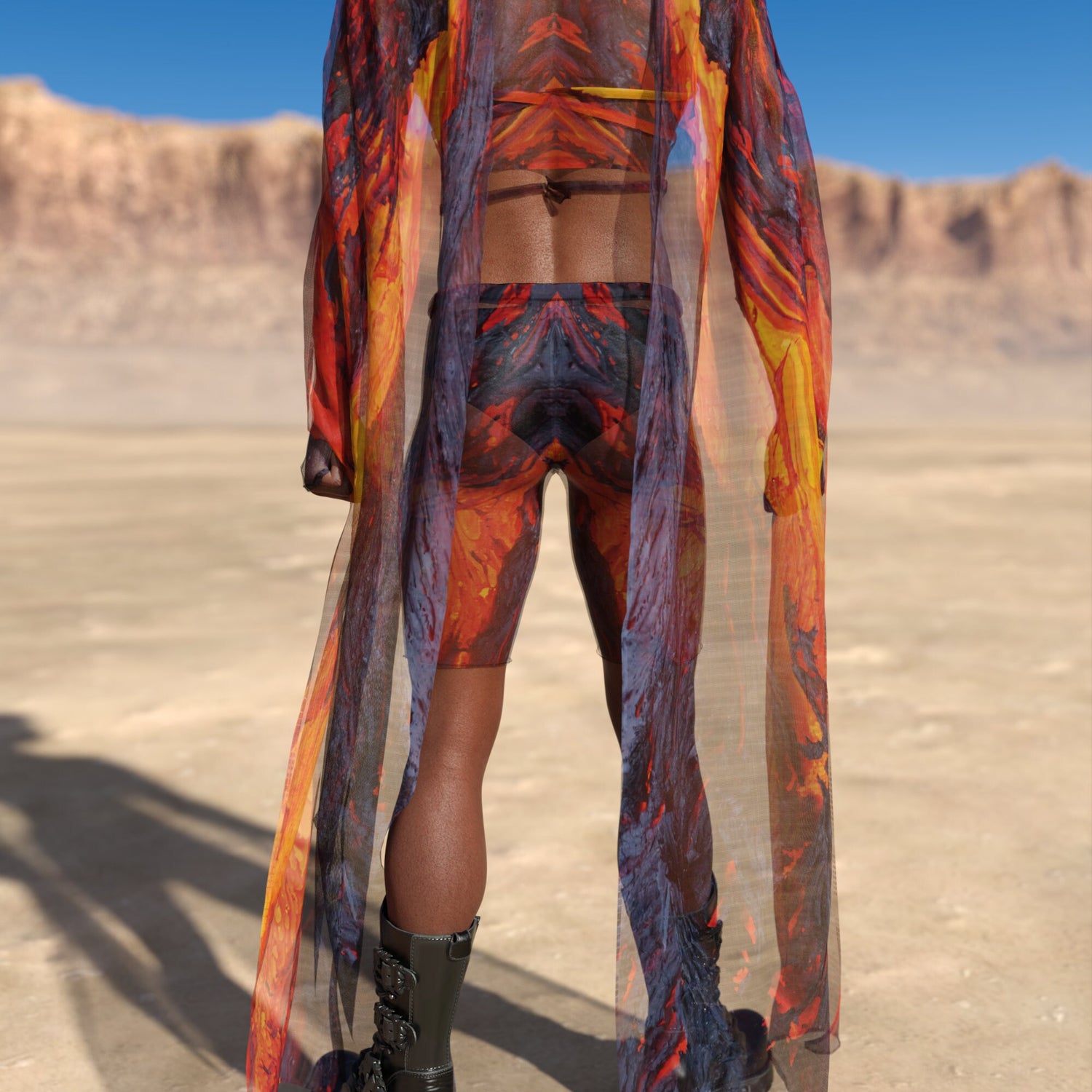 Phoenix Mesh Male Cutout Set Red, Orange