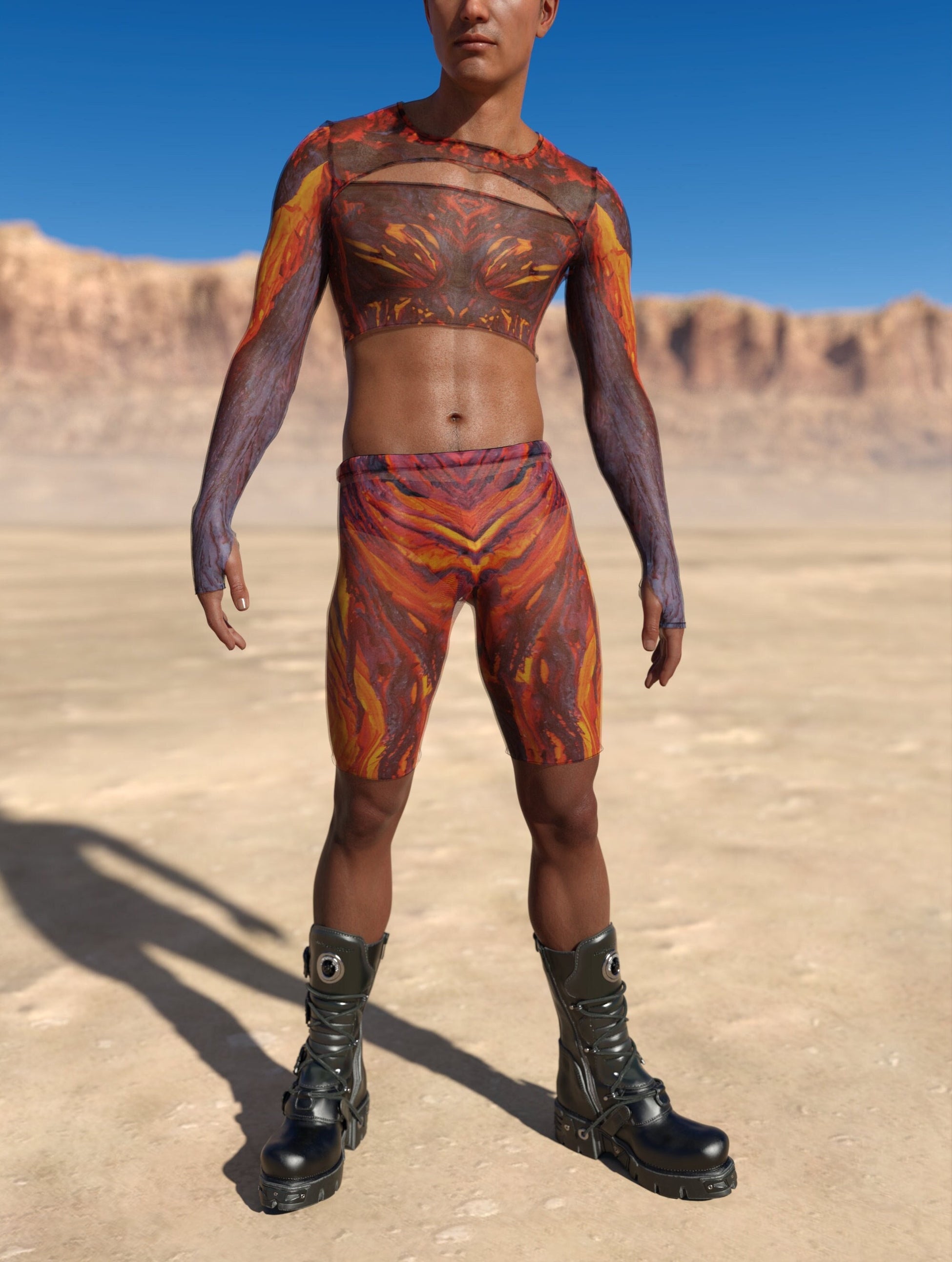 Phoenix Mesh Male Cutout Top 2
