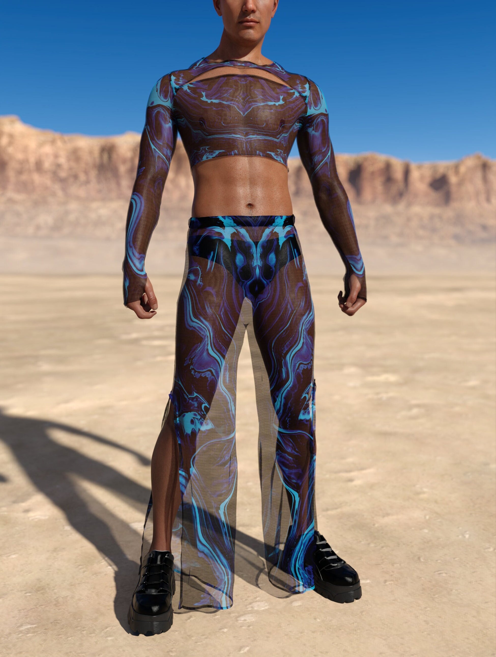 Bold Creature Mesh Male Cutout Top 2