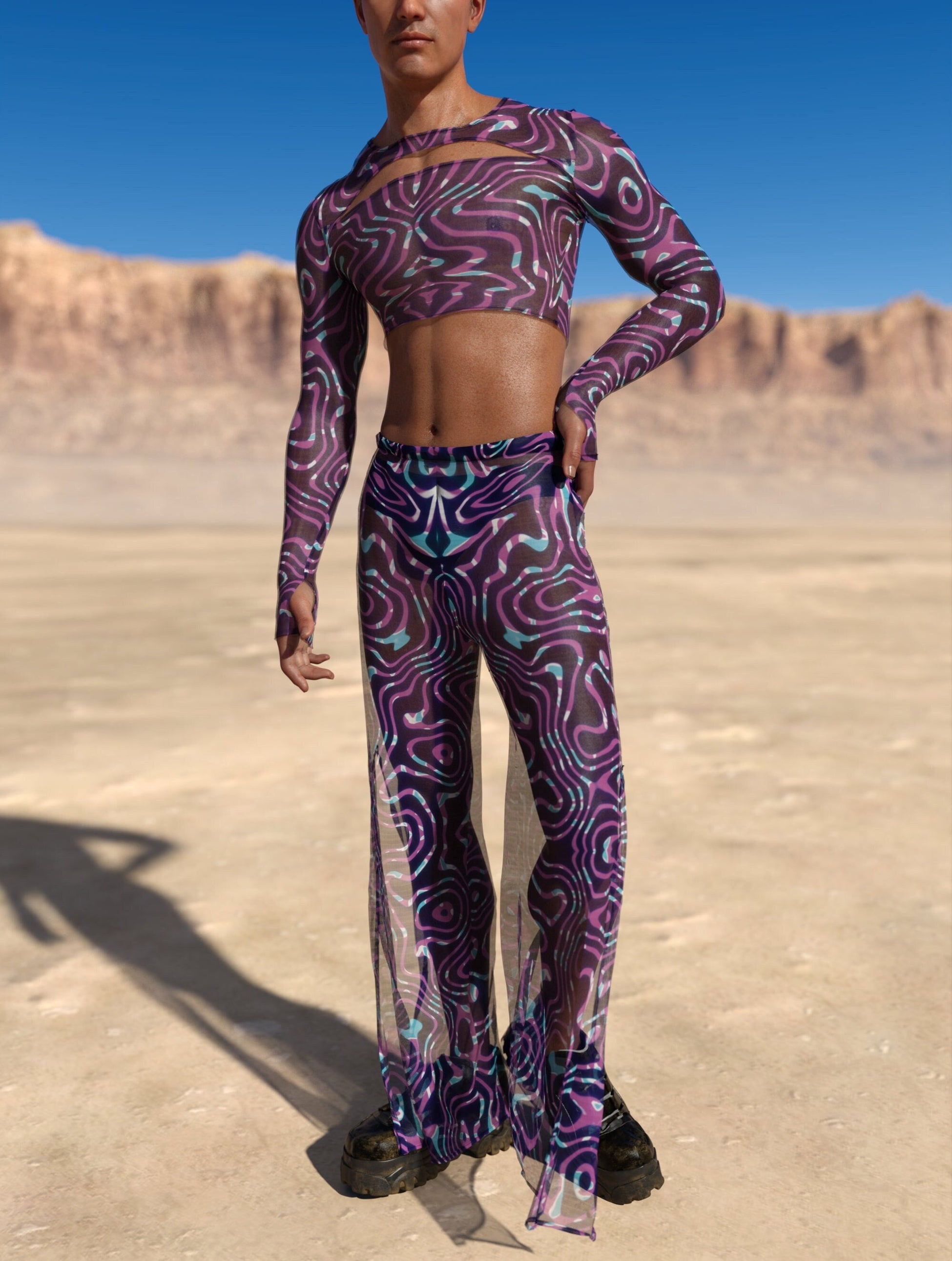 Celestial Liquid Mesh Male Split Set 2