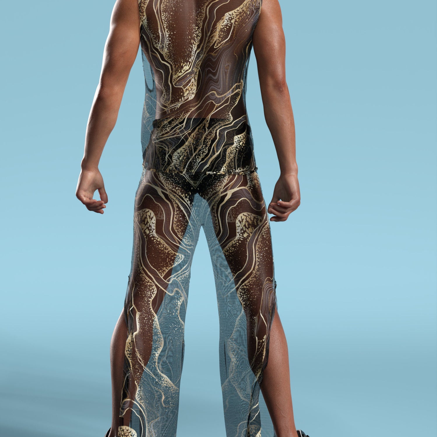 Extasis Mesh Male Split Pants Mesh