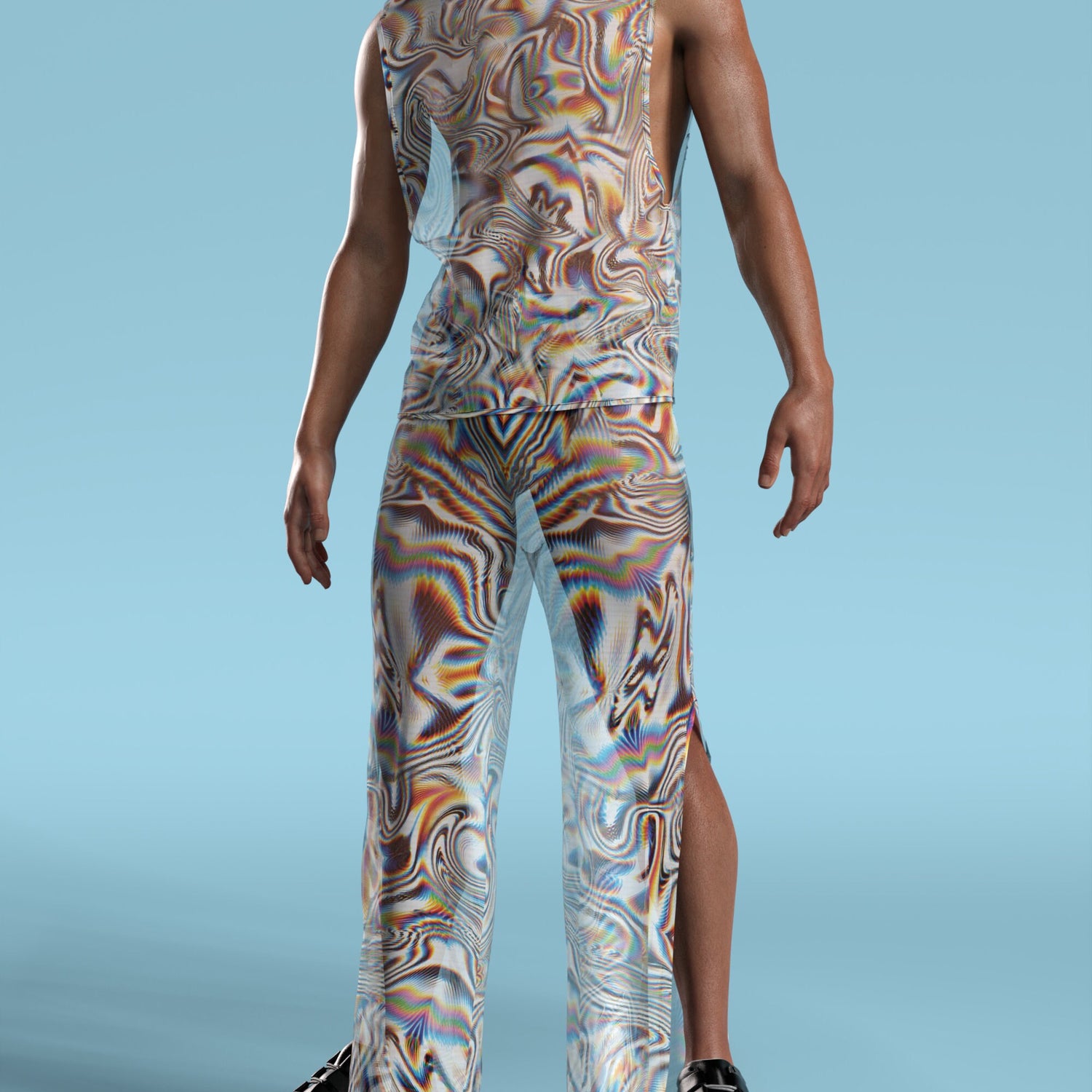 Psy Haze Mesh Male Split Pants 3