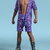 Celestial Liquid Male Rave Shorts