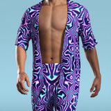 Celestial Liquid Male Rave Shorts