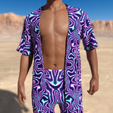 Celestial Liquid Male Rave Shorts