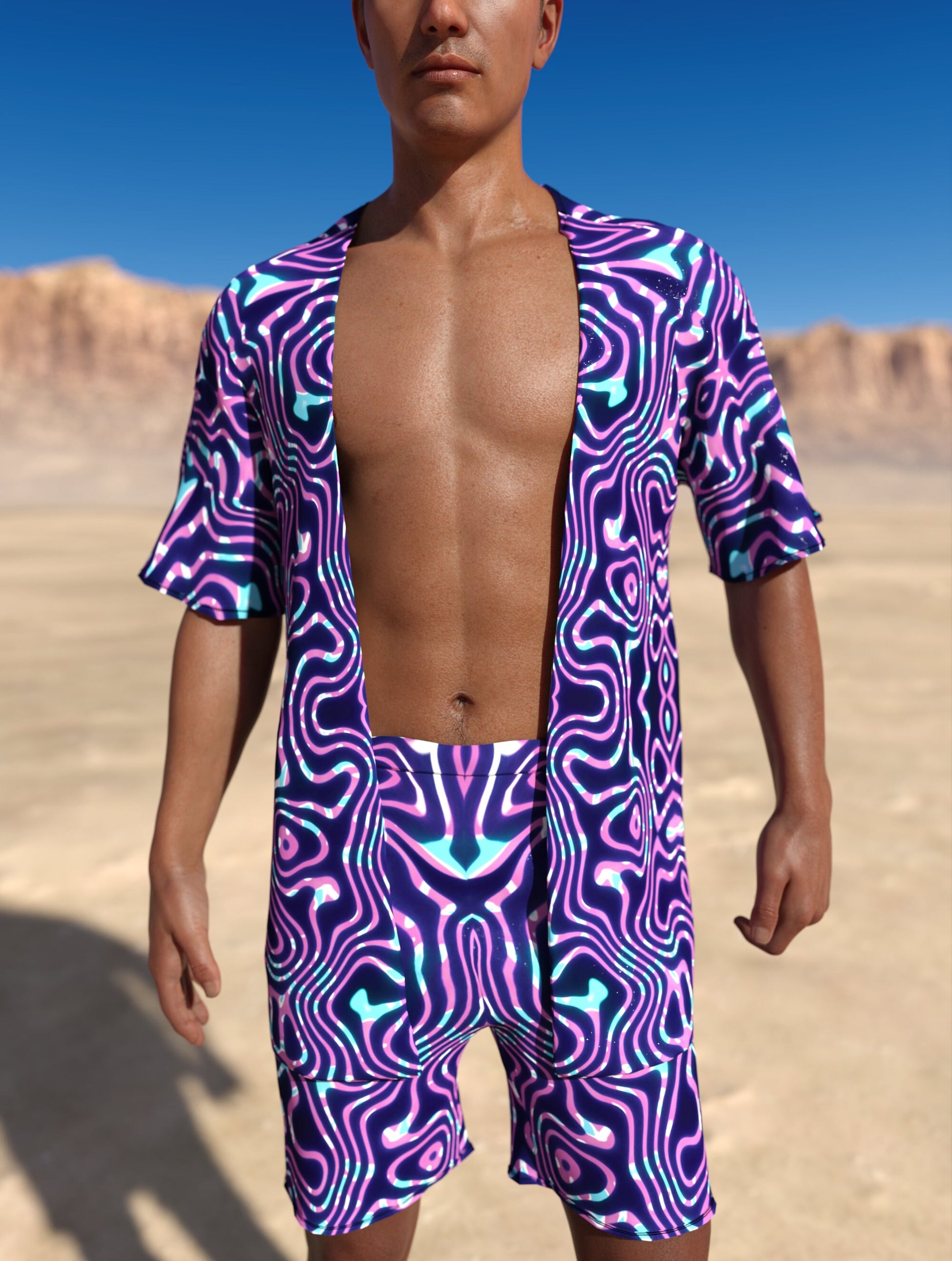 Celestial Liquid Male Half Robe 1