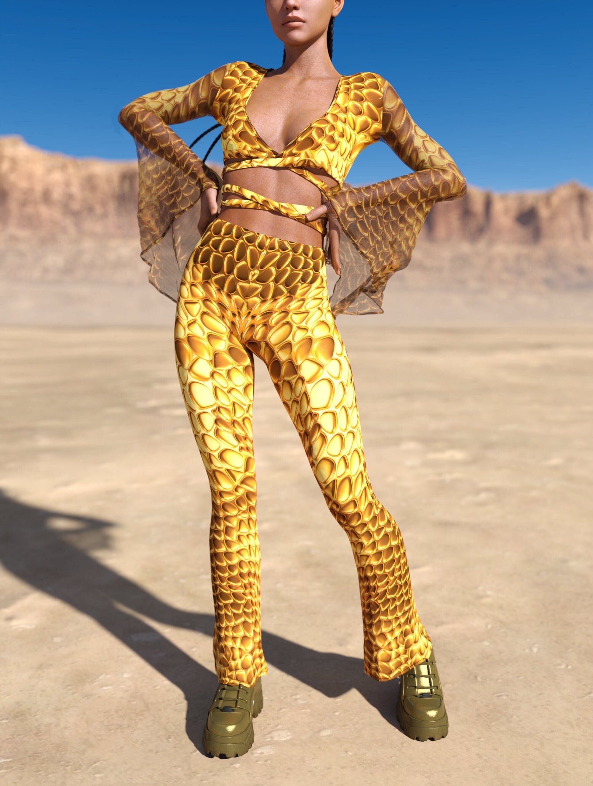 Aurum Bell Sleeve Strappy Top 2