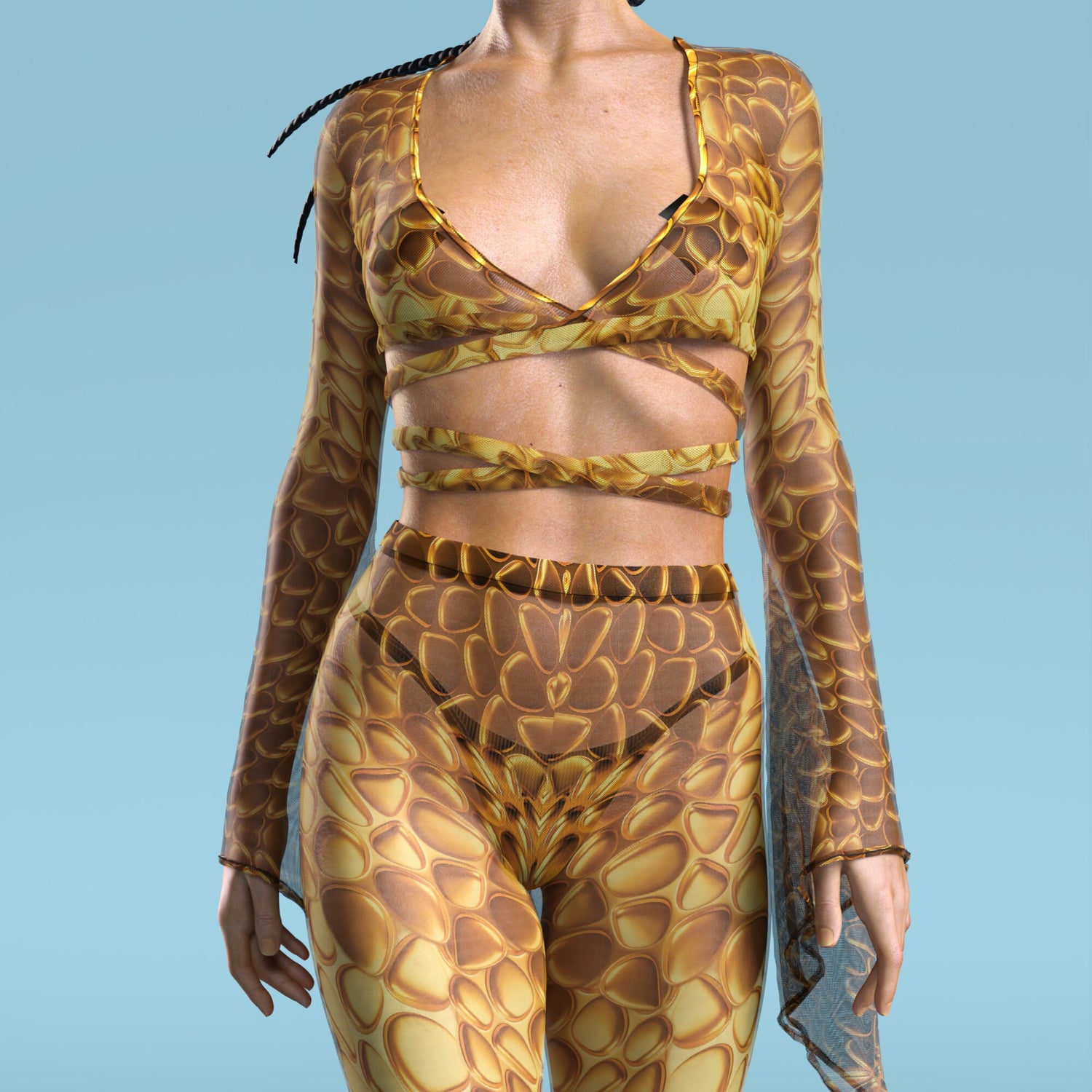 Women Aurum Mesh Strappy Set