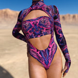 Melted Galaxy Open-Heart Leotard