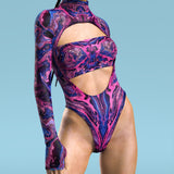Melted Galaxy Open-Heart Leotard