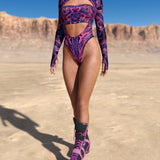 Melted Galaxy Open-Heart Leotard