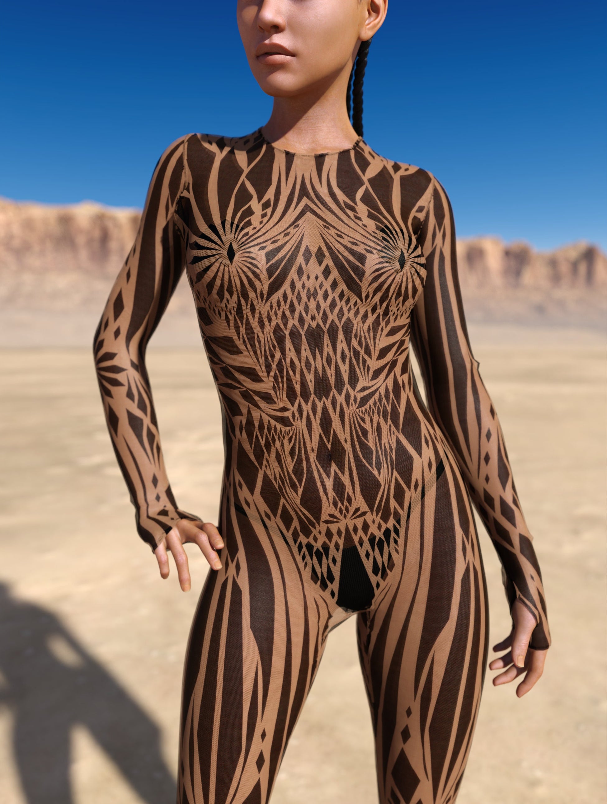 Ziona Nude Mesh Costume 1