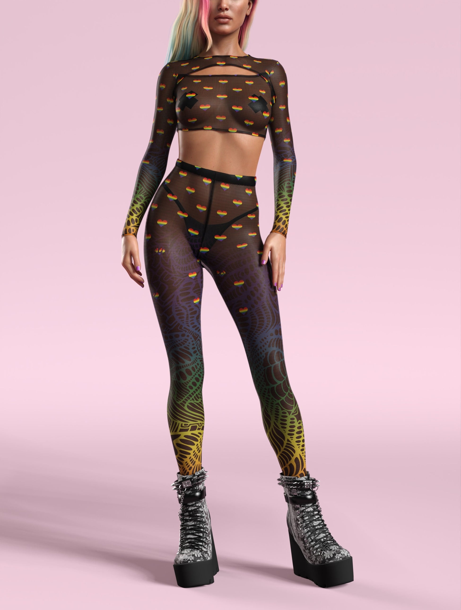 Blurred Lines Mesh Leggings Set 2