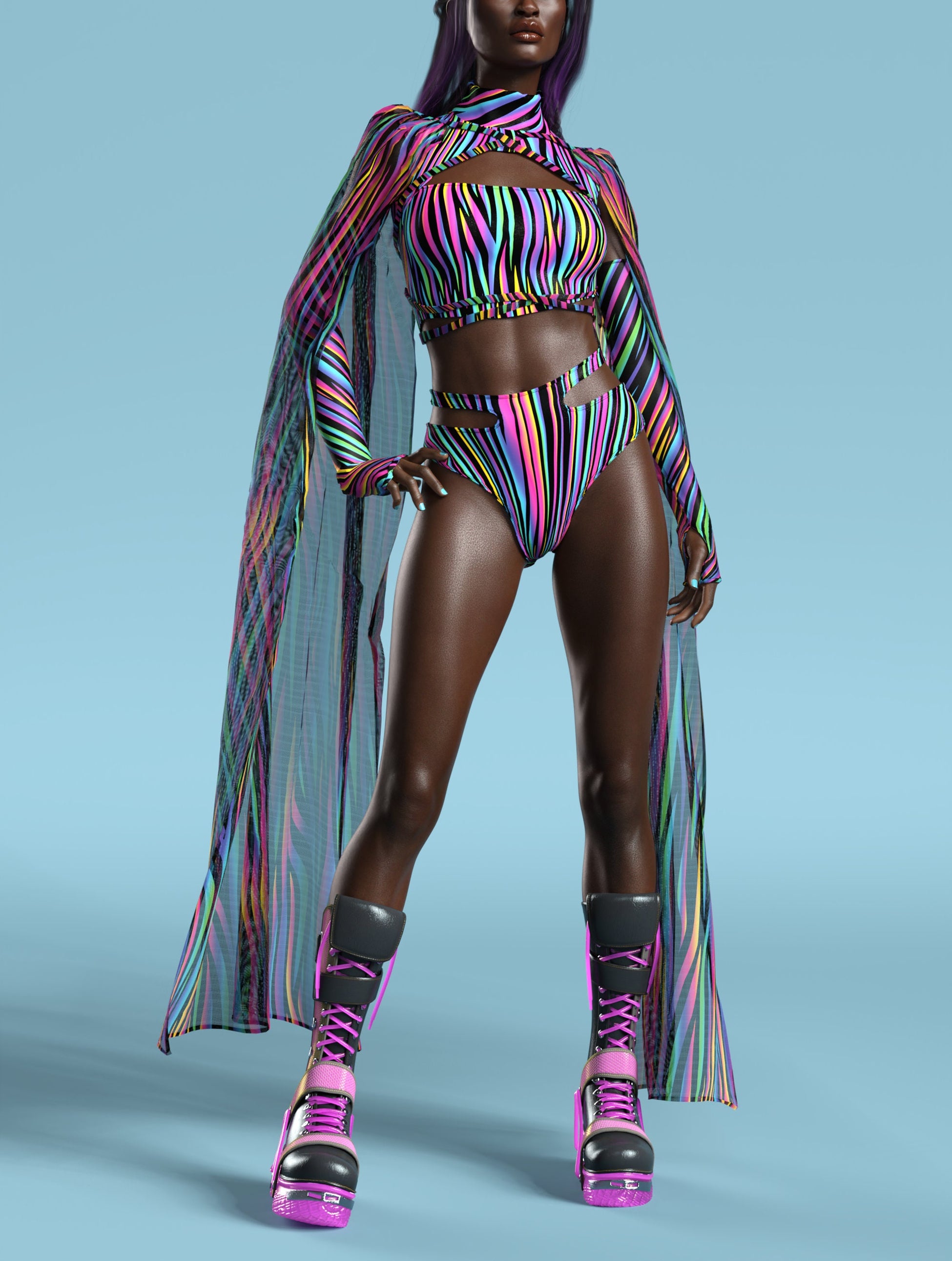 Chroma Carnival Cutout Rave Top 2