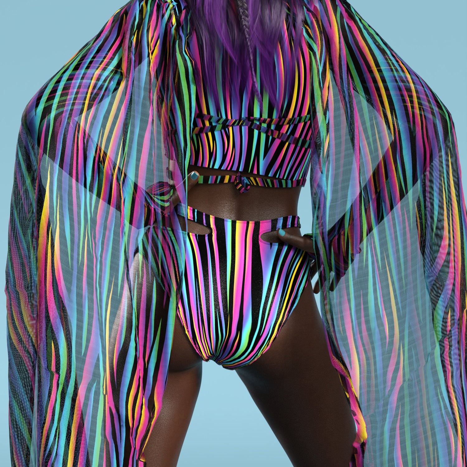 Chroma Carnival Cutout Rave Top Lycra