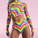 Vibrant Cutout Rave Shorts