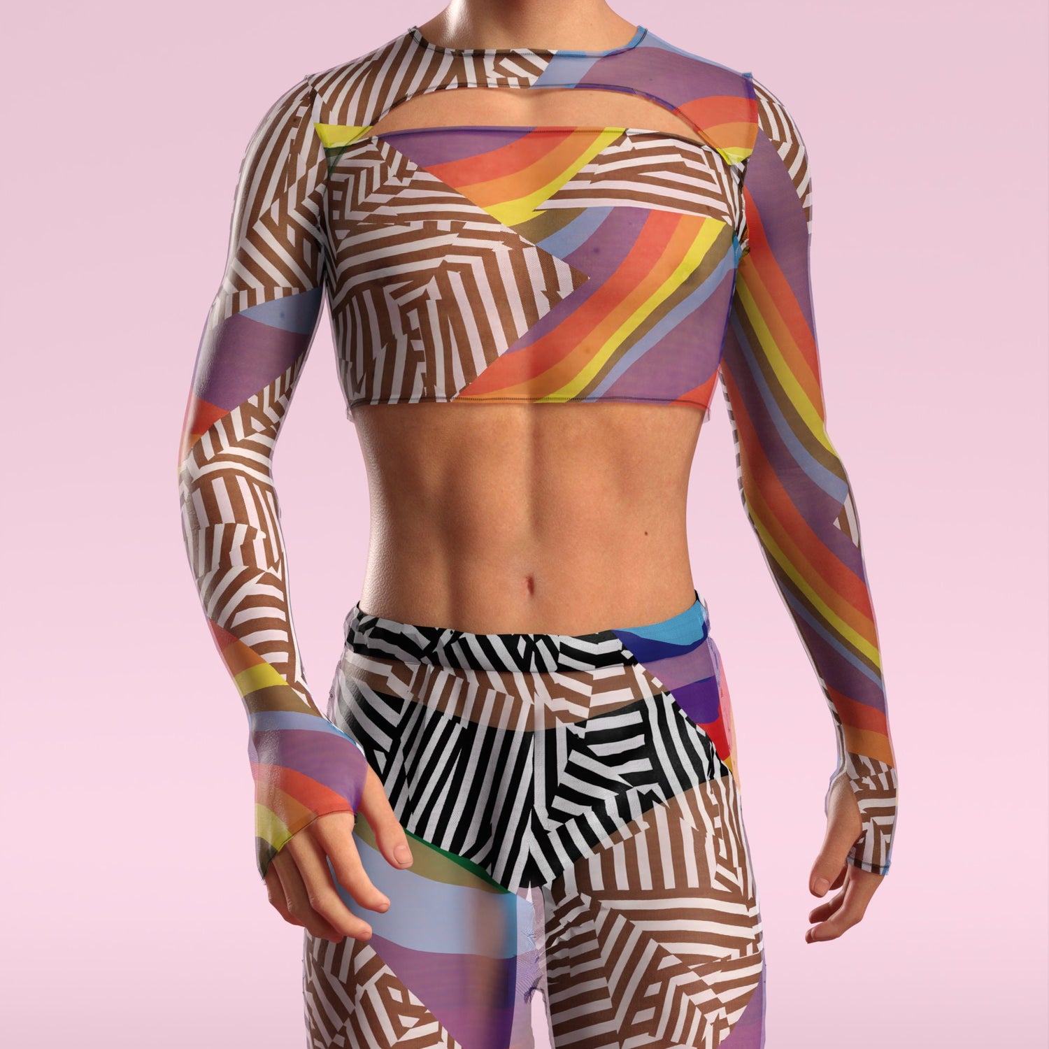 Transformed Mesh Male Cutout Top
