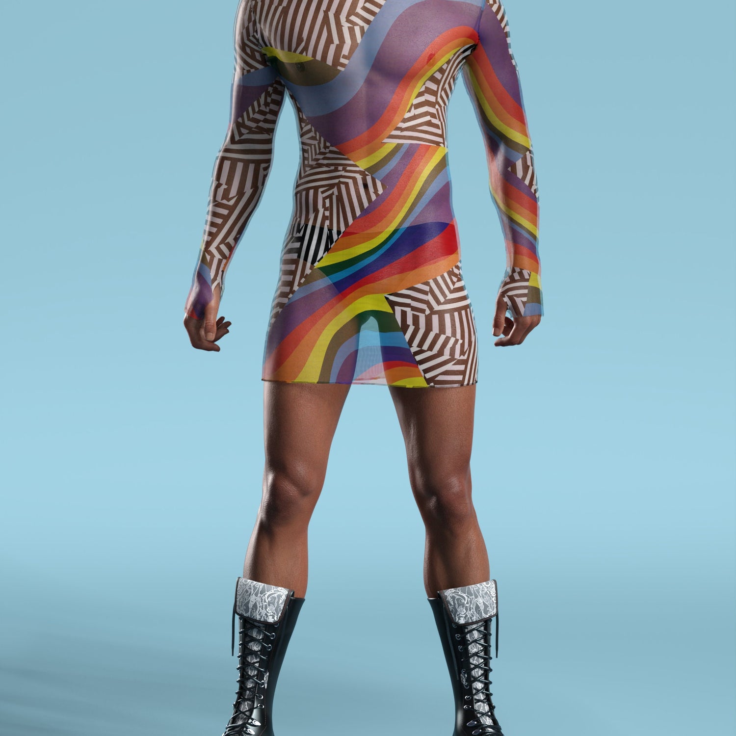 Transformed Mesh Male Short Dress Mesh