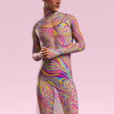 Electric Euphoria Mesh Male Shrug Dress