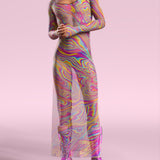 Electric Euphoria Mesh Male Shrug Dress