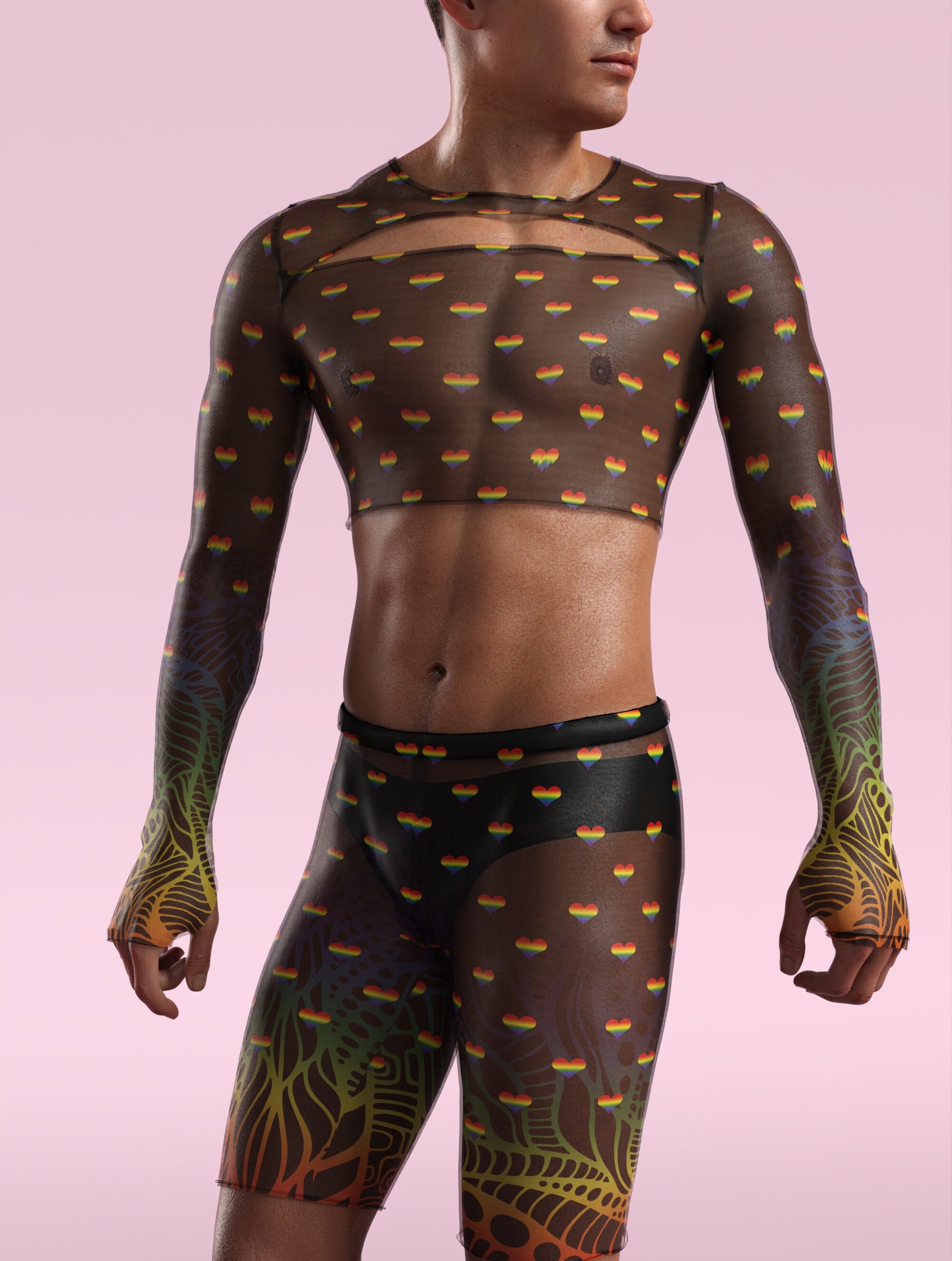 Blurred Lines Mesh Male Cutout Set 1