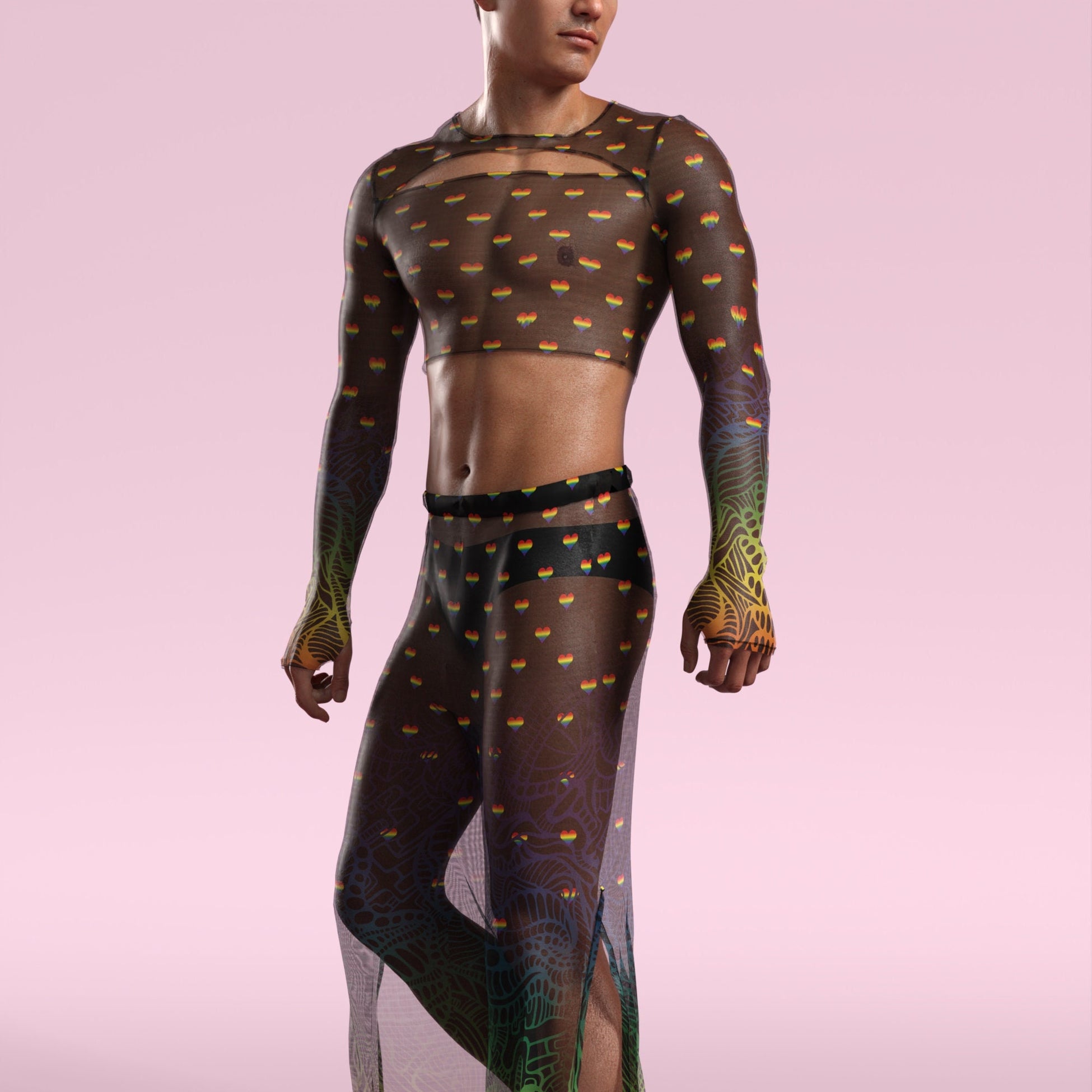 Blurred Lines Mesh Male Split Set 2