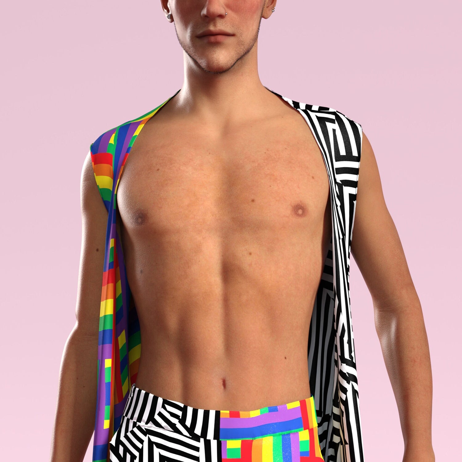 Spectromania Male Vest Rainbow