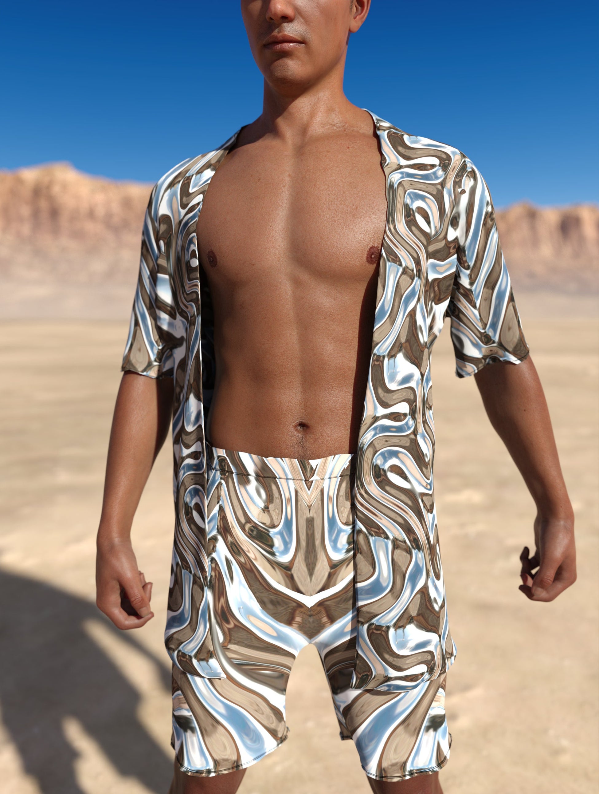 Mecha Vortex Male Half Robe Set 1