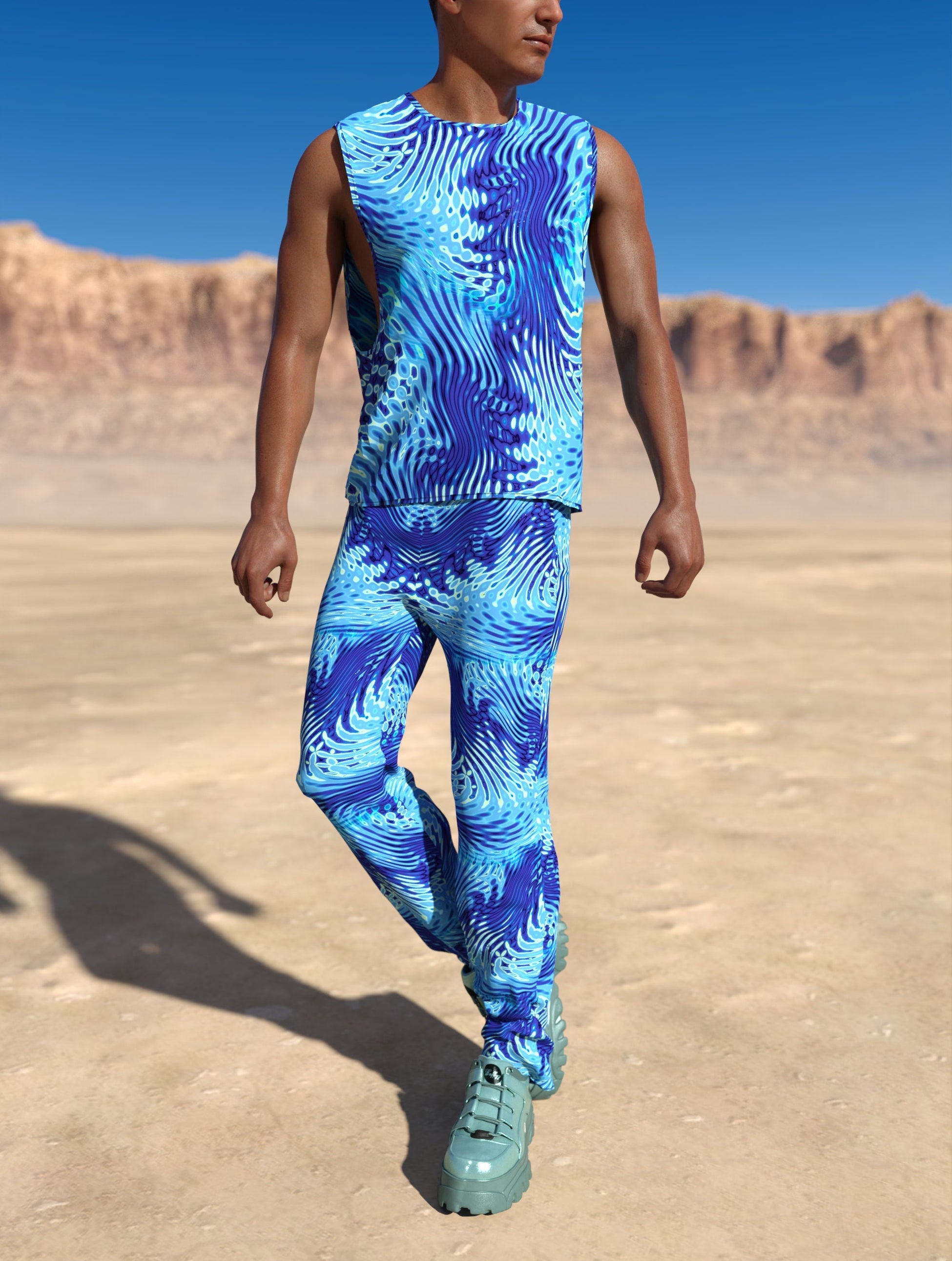 Agresly Blue Male Muscle Top 2