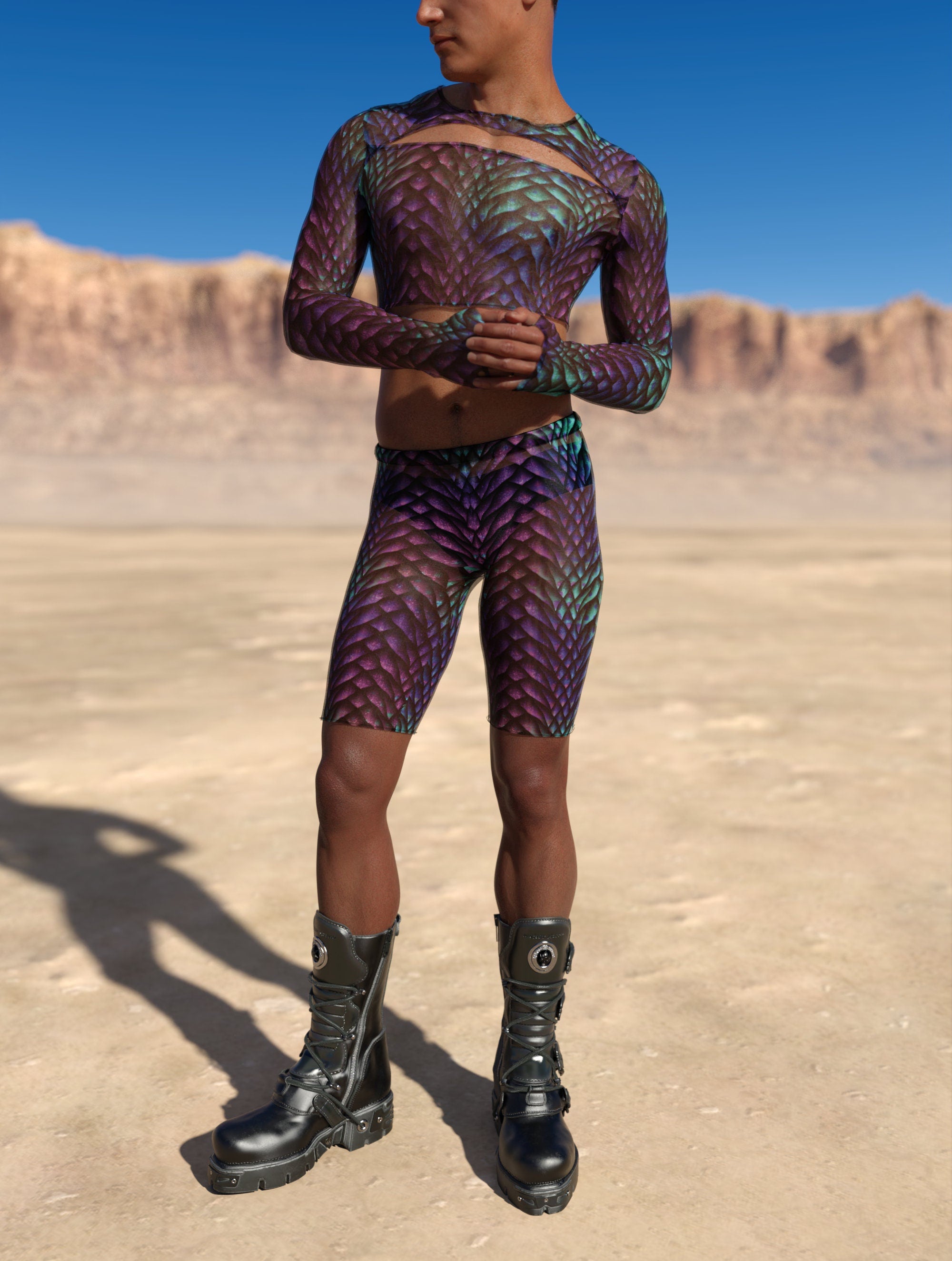Gorgona Male Mesh Wings Purple