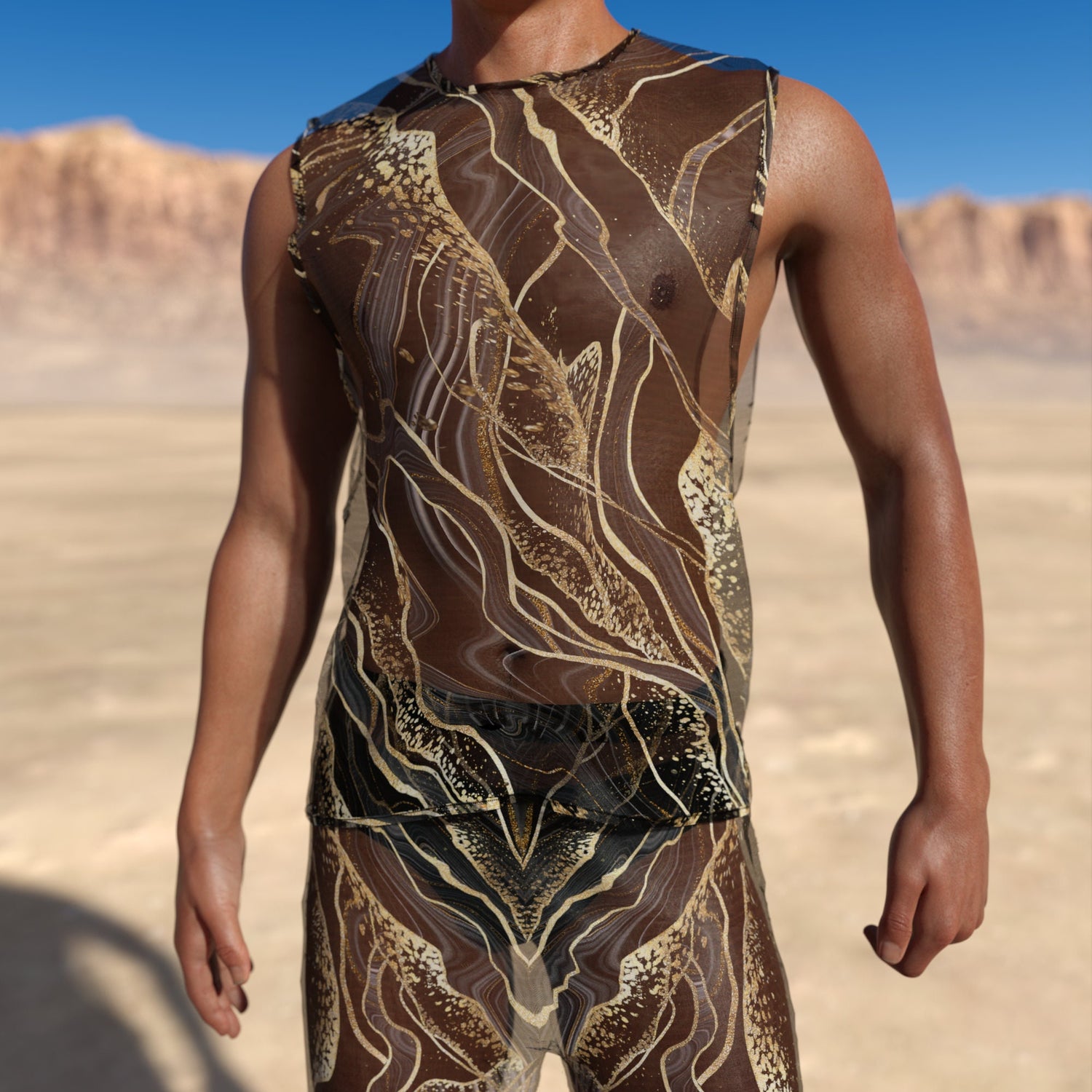 Extasis Mesh Male Split Pants
