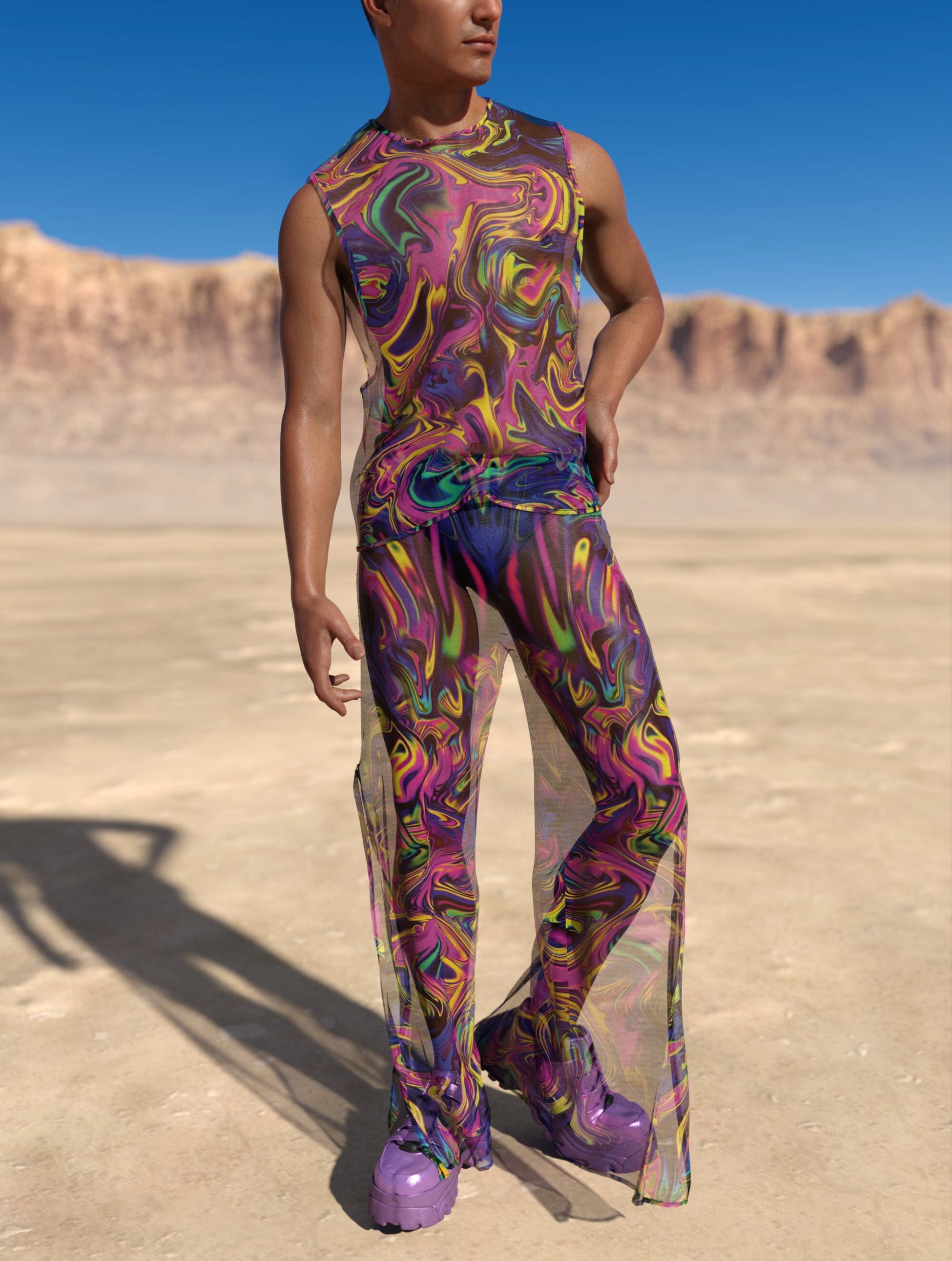 Hedonism Mesh Male Split Pants 2