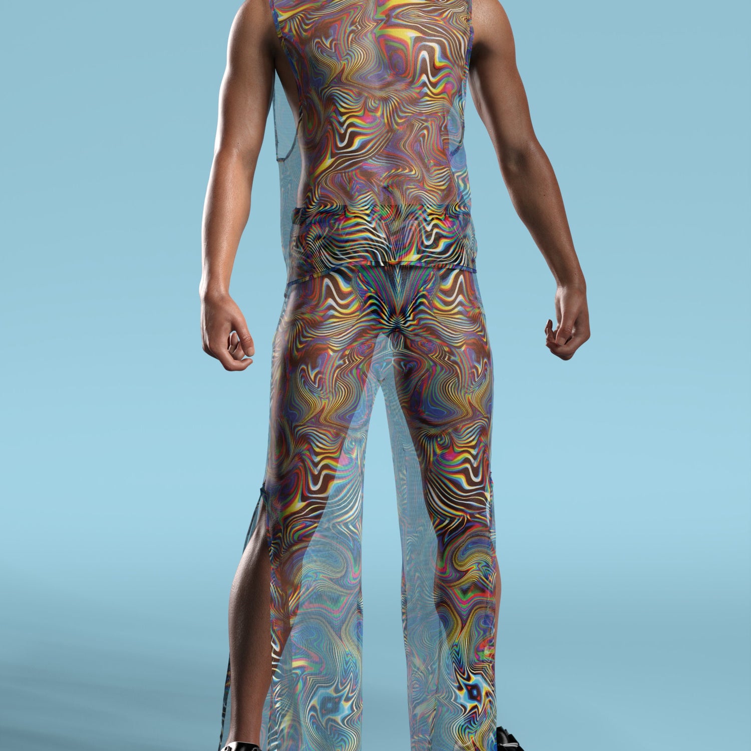 Helioprismatic Mesh Male Tank Set Club