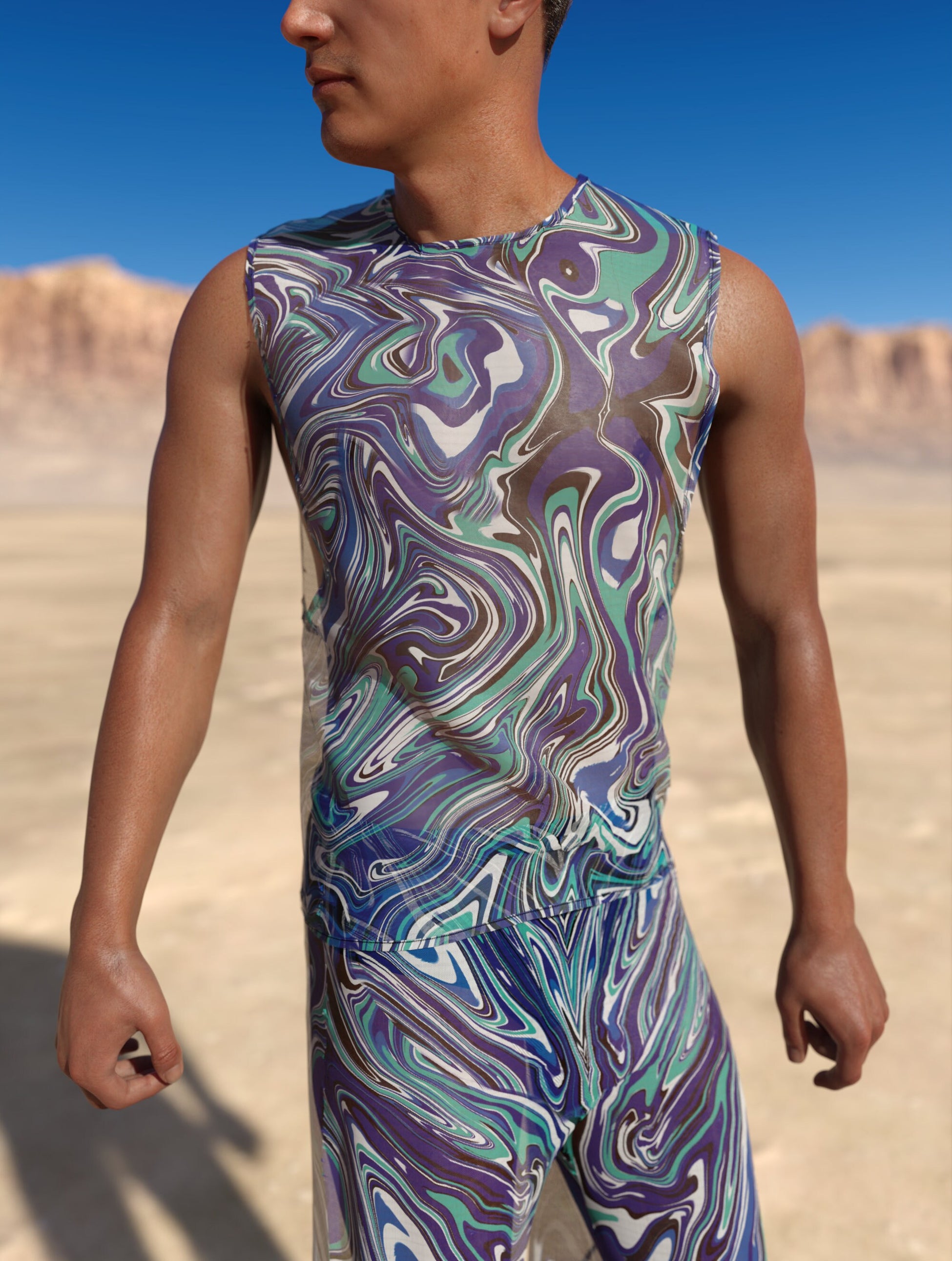Painted Joy Mesh Male Split Pants 1