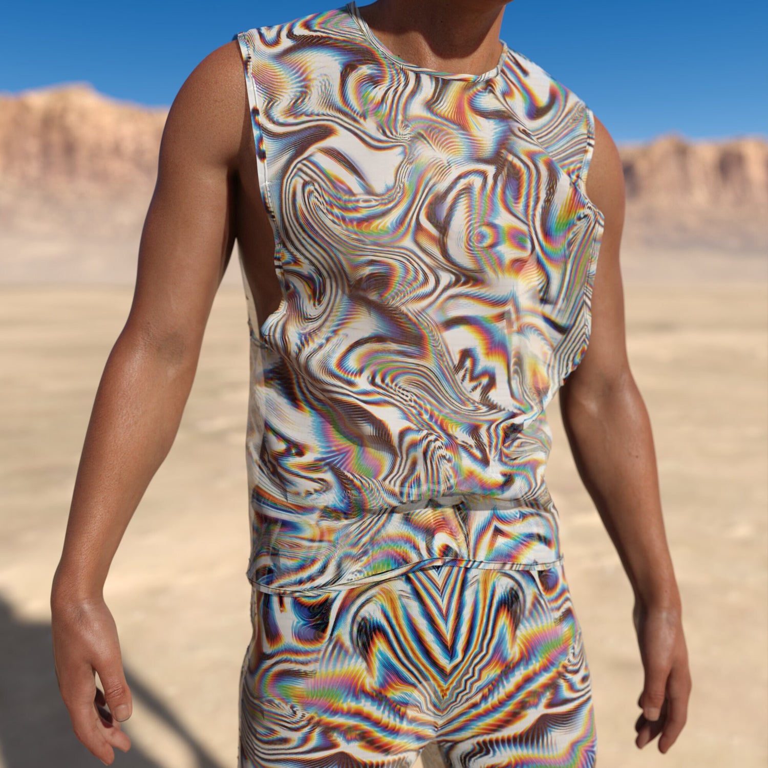 Psy Haze Mesh Male Split Pants