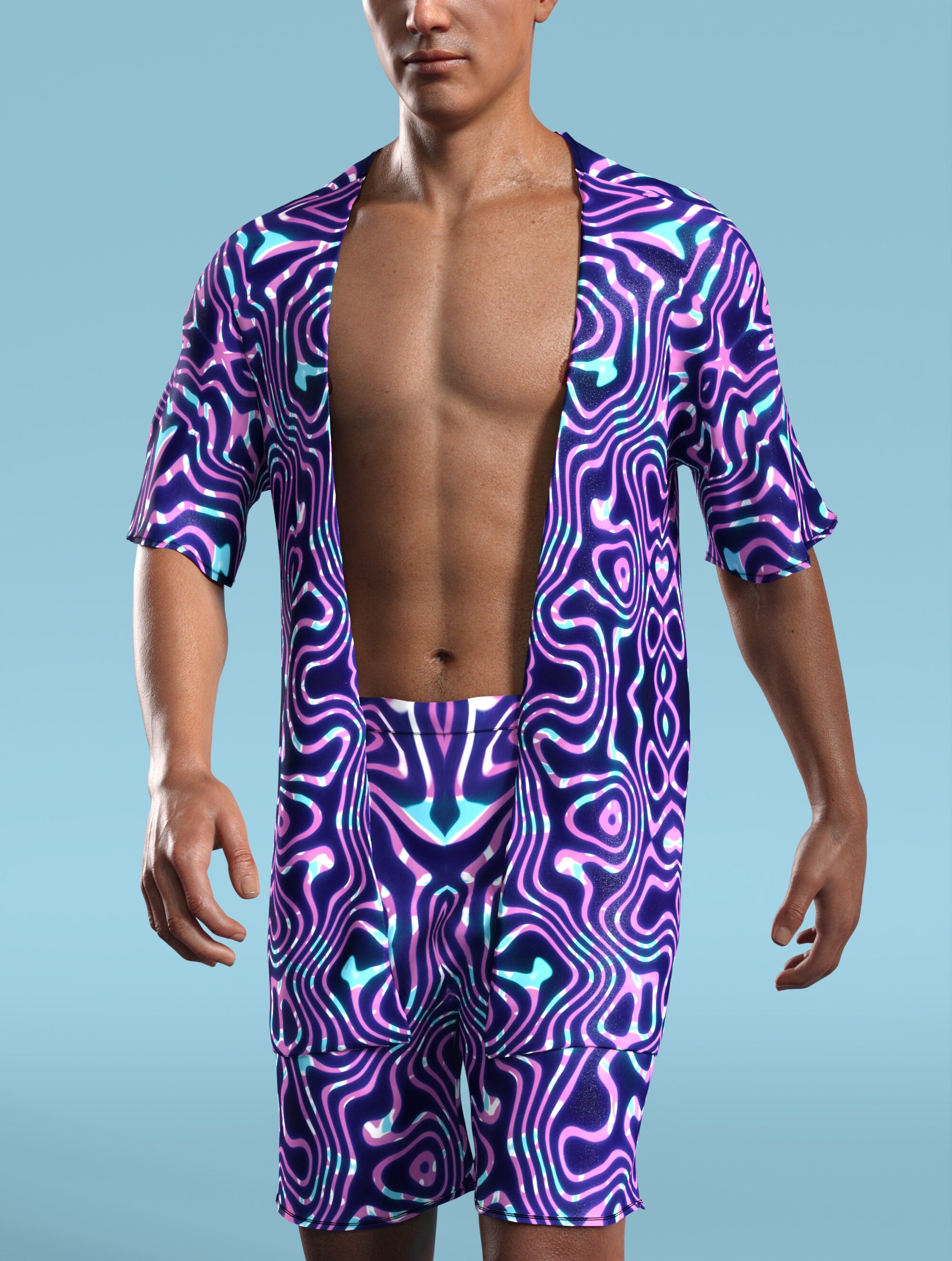 Celestial Liquid Male Half Robe – Candy Catz