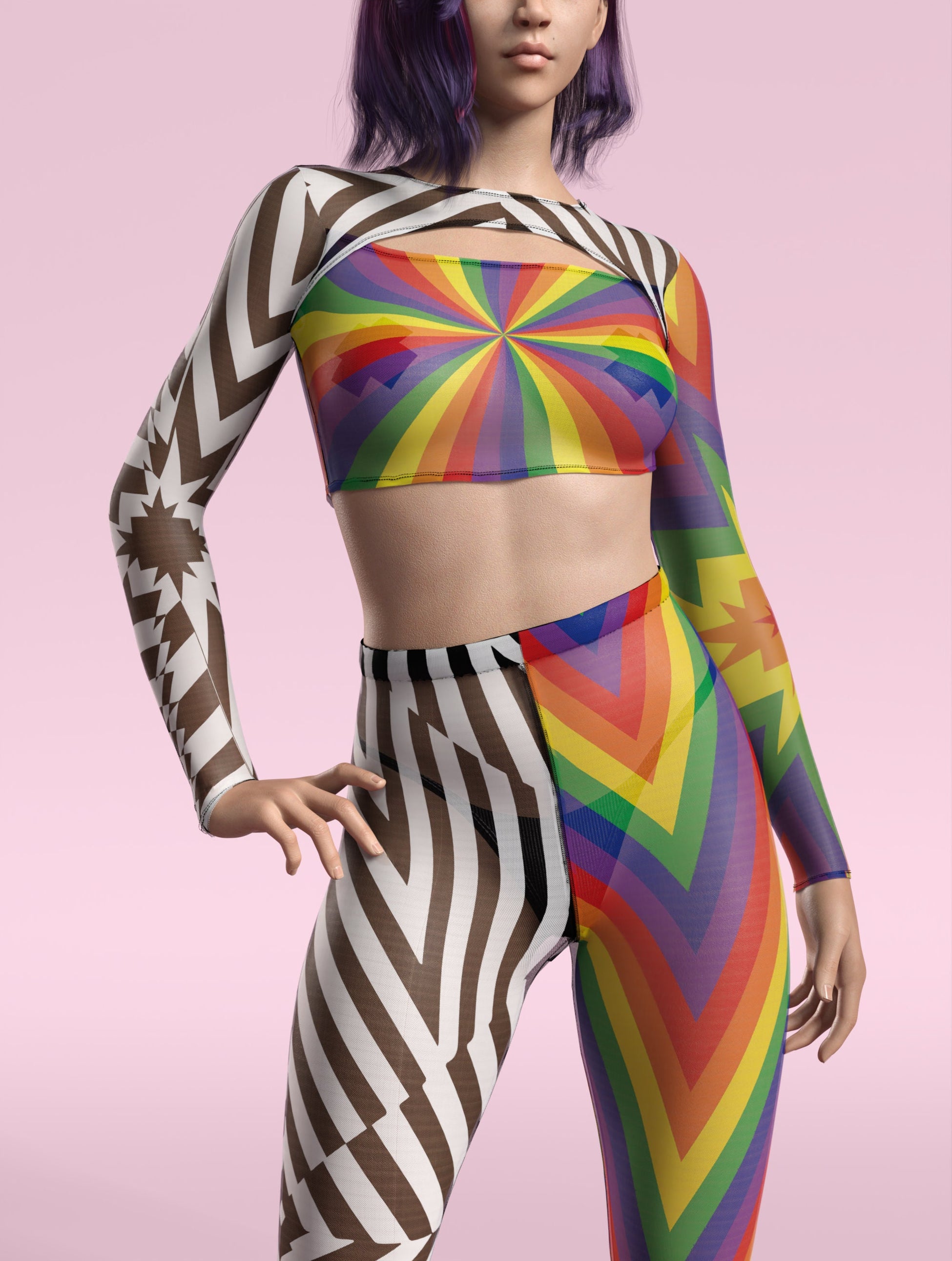 Dazzle Delight Mesh Cutout Rave Top 1