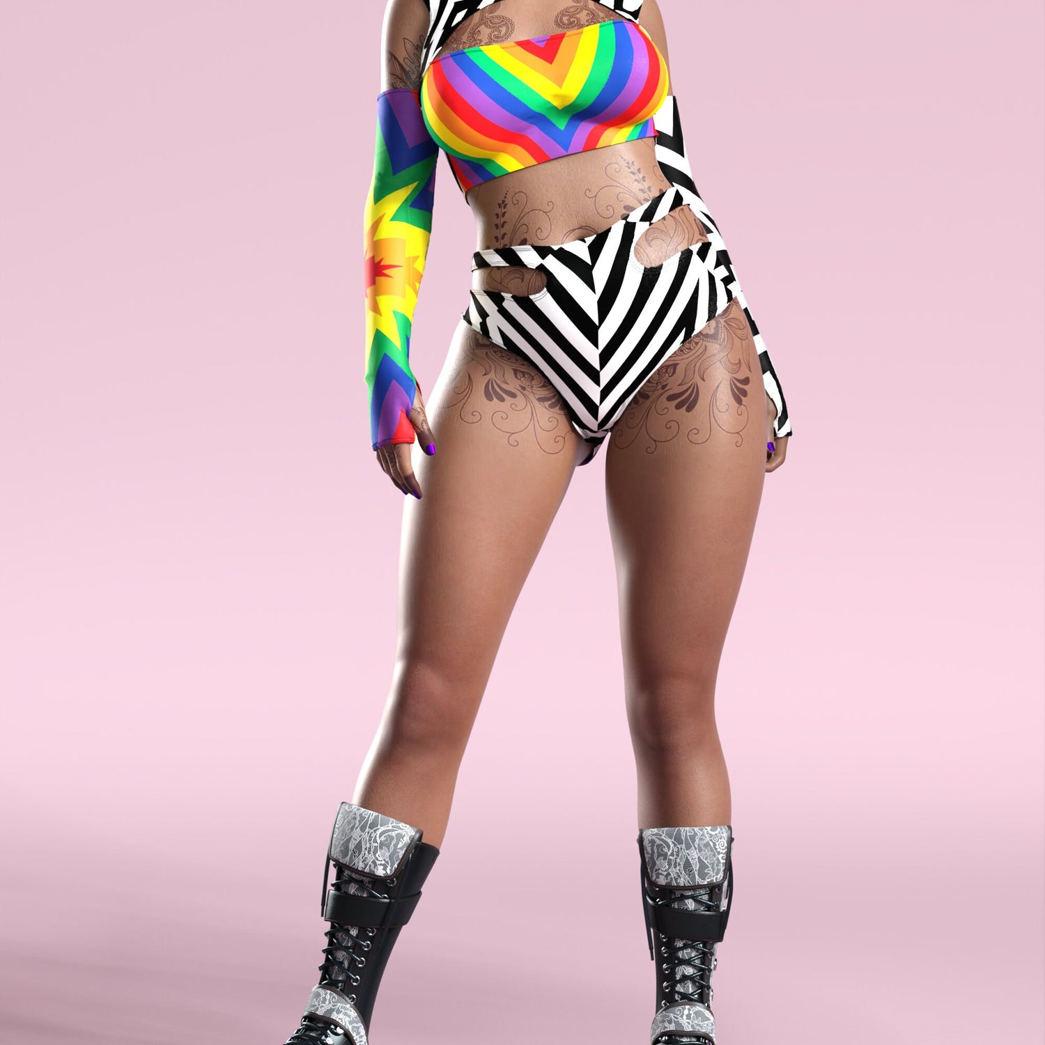 Dazzle Delight Cutout Rave Shorts 6