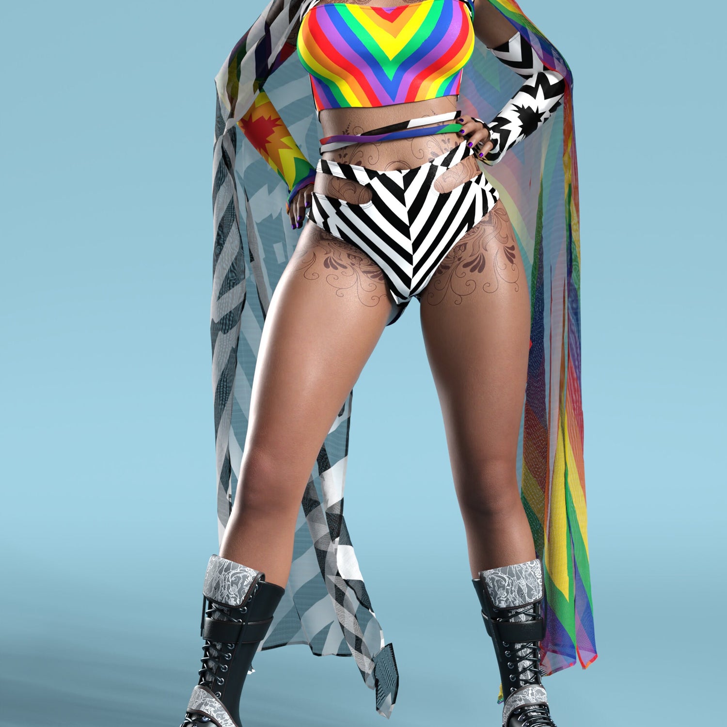 Dazzle Delight Cutout Rave Shorts 9