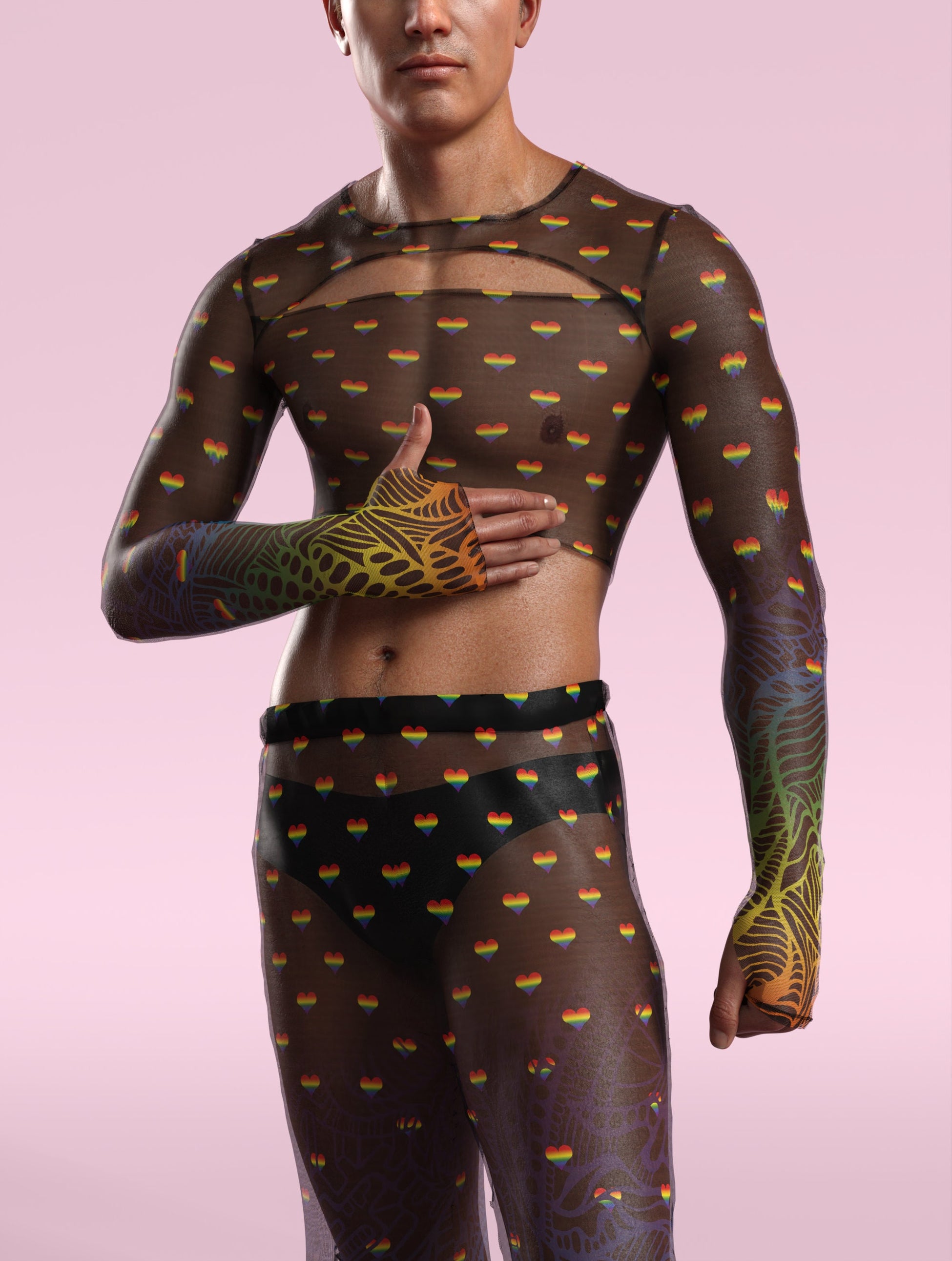 Blurred Lines Mesh Male Split Set 1