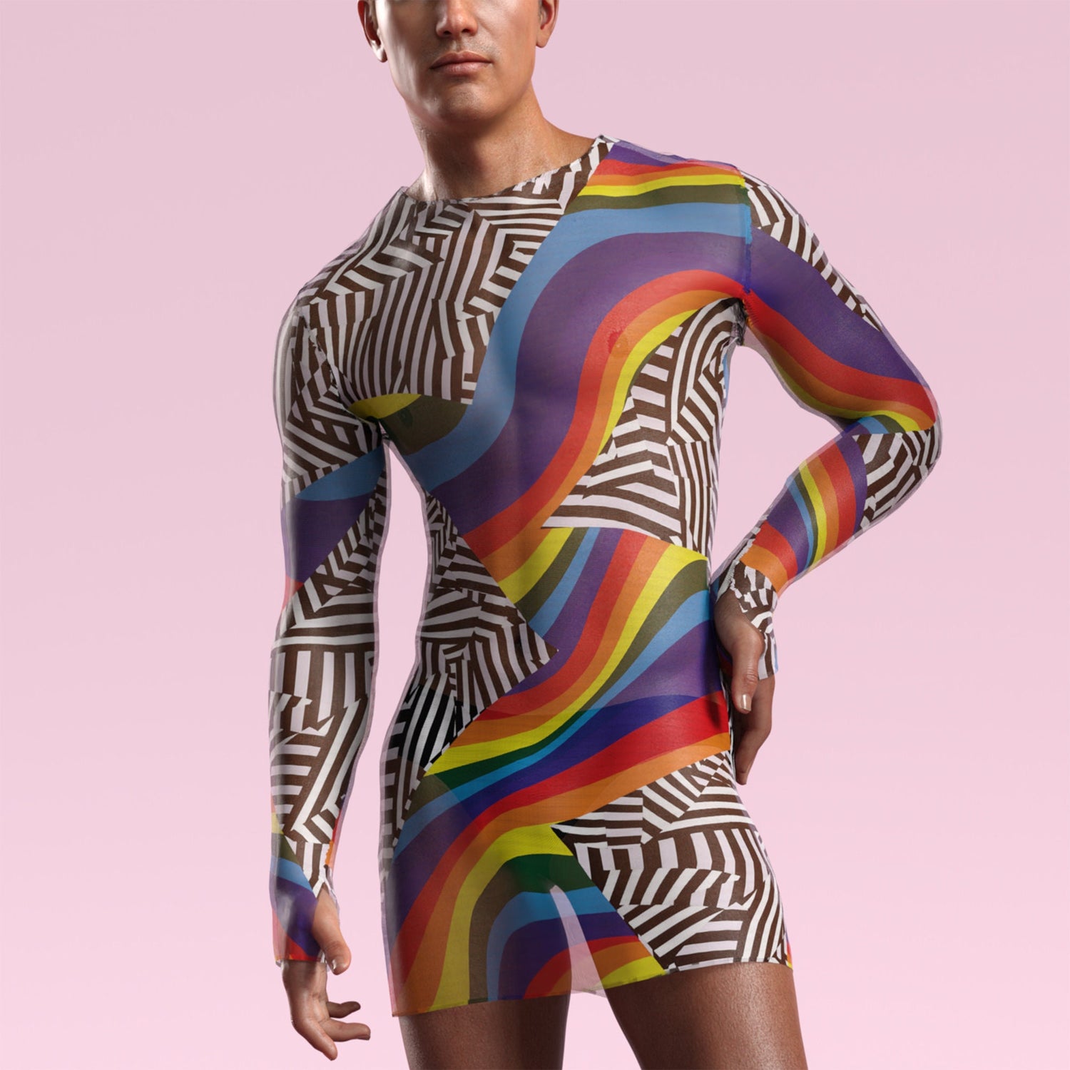 Transformed Mesh Male Short Dress