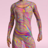Electric Euphoria Mesh Male Shrug Dress
