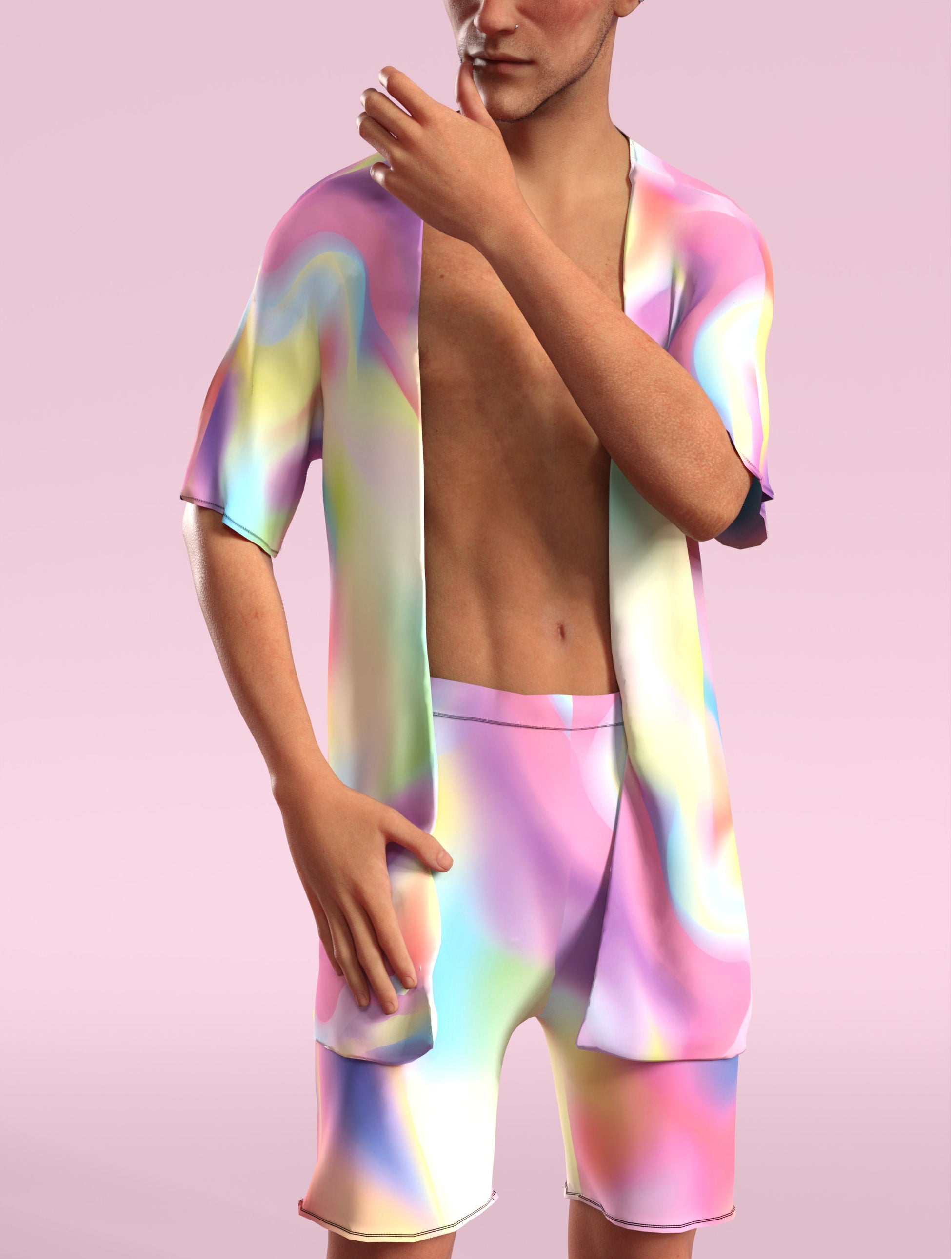 Luminescent Male Rave Shorts 1