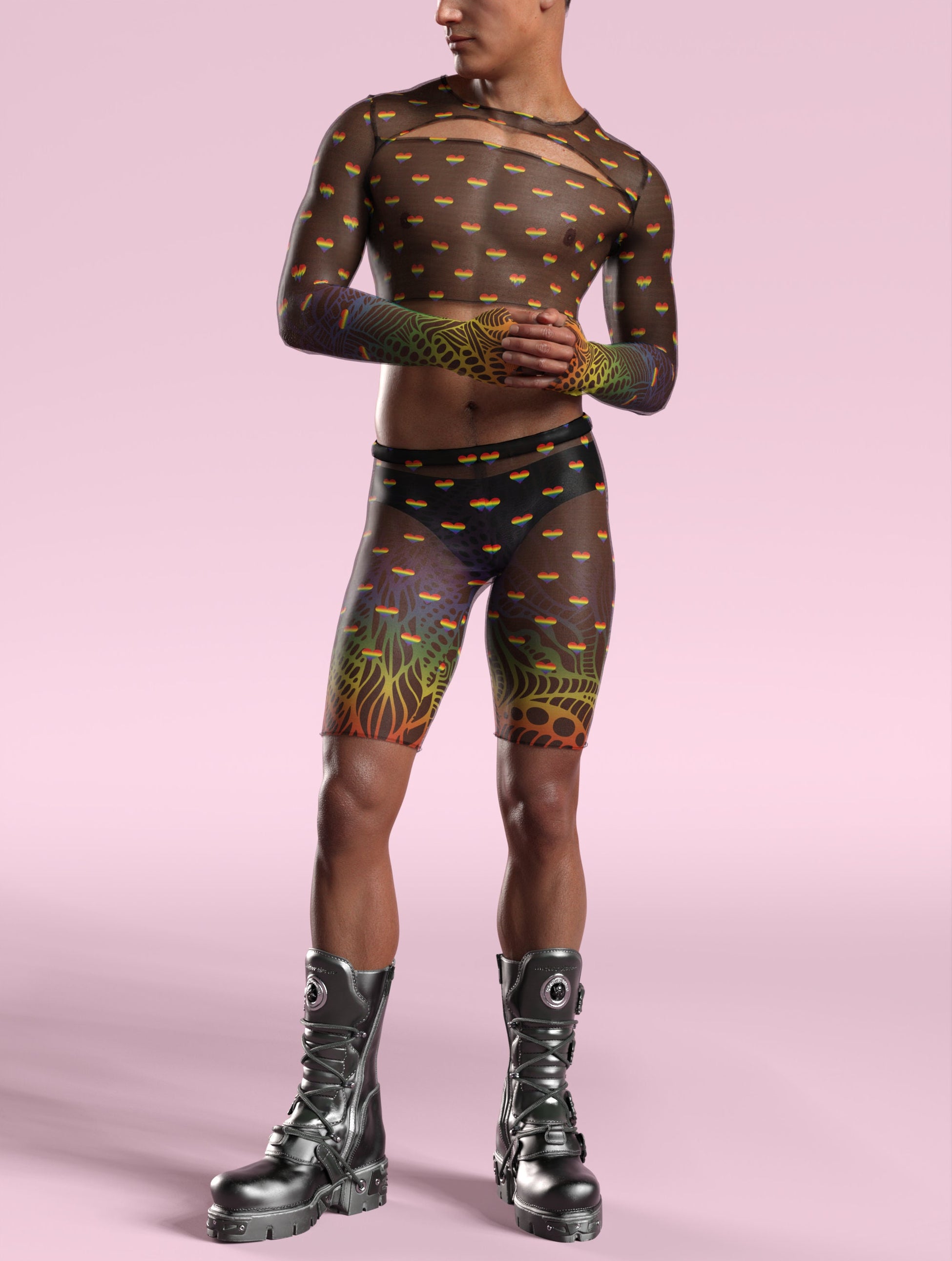 Blurred Lines Male Mesh Wings 2